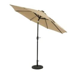9' X 9' Mirage II Fiesta Market Patio Umbrella With Solar LED Tube Lights Champagne - Island Umbrella -Northlight Shop GUEST 30cad05b b47c 435d b3ed 919f8a0d547c