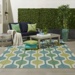 Waverly Sun N Shade SND70 Aqua Indoor/Outdoor Area Rug -Northlight Shop GUEST 31687f40 67b5 49a6 9fd9 2322b7212bb9