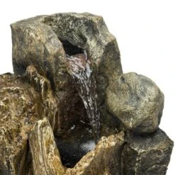 22" Resin Rainforest Waterfall Tree Trunk Fountain With LED Lights Beige/Brown - Alpine Corporation -Northlight Shop GUEST 320550ae e479 4579 96af ceec045b37ec