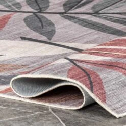 NulOOM Mayra Tropical Leaves Machine Washable Indoor/Outdoor Patio Area Rug -Northlight Shop GUEST 3399ed96 5dbc 4b02 bfa5 22f9f8184eaa