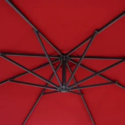 10' X 10' Cantilever Patio Hanging Umbrella With Crank And Cross Base Red - Wellfor -Northlight Shop GUEST 33f42128 3e1c 47cb 876d 5d38fb0d60b0