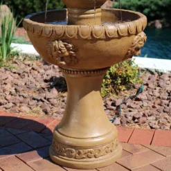 Sunnydaze Decor Sunnydaze 41"H Electric Fiberglass And Resin 2-Tier Lion Head Outdoor Water Fountain -Northlight Shop GUEST 34b2cd39 1154 45c0 a2fb 2a2050d1983a