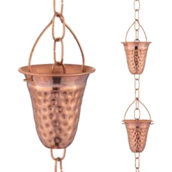 Marrgon Copper Rain Chain With Hammered Bell Style Cups For Gutter Downspout Replacement -Northlight Shop GUEST 34fd4a0c b783 480c adb5 48549ff4c5bd
