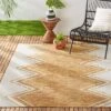 7'9" X 10'2" New York Patio Sofia Leon Indoor/Outdoor Rug Ivory/Mustard - Nicole Miller