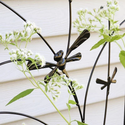 Sunnydaze Decorative Steel Metal Dragonfly Delight Design Garden Trellis - 55.75" H - Black - 2-Pack 5 Sunnydaze Decorative Steel Metal Dragonfly Delight Design Garden Trellis - 55.75" H - Black - 2-Pack - Image 5