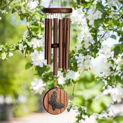 Woodstock Wind Chimes Signature Collection, Woodstock Habitats Chime, Teak 17'' Butterfly Wind Chime HCTB 1 Woodstock Wind Chimes Signature Collection, Woodstock Habitats Chime, Teak 17'' Butterfly Wind Chime HCTB