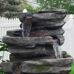 Sunnydaze Decor Sunnydaze 31"H Electric Polyresin And Fiberglass Lighted Cobblestone Waterfall Outdoor Water Fountain With LED Lights -Northlight Shop GUEST 3a73d6c2 48db 4d52 acce 0b58af8bc772