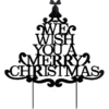 Plow & Hearth Merry Christmas Wishes Tree Metal Garden Stake