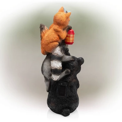 15" Polyresin Solar Nature Pals Statue With Butterflies And LED Lights - Alpine Corporation 3 15" Polyresin Solar Nature Pals Statue With Butterflies And LED Lights - Alpine Corporation - Image 3