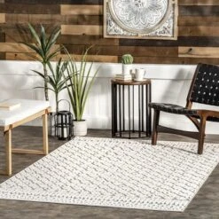 NuLOOM Stacey Textured Modern Geometric Indoor/Outdoor Patio Area Rug