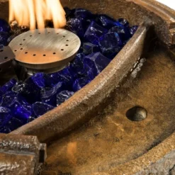 Teamson Home Outdoor 22 Inch Water Fountain Pot With Fire Pit And Fire Glass, Brown -Northlight Shop GUEST 3ff9b4bf 0529 4b28 bcf4 ff0157cab787