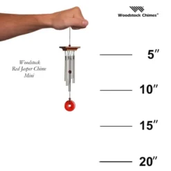 Woodstock Wind Chimes For Outside, Garden Décor, Outdoor & Patio Décor, Woodstock Red Jasper Chime Silver Wind Chimes -Northlight Shop GUEST 40136fbd a5c4 4f3a 9502 de3069552ce2