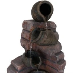 Sunnydaze Decor Sunnydaze Outdoor Polyresin Crumbling Bricks And Pots Solar Cascading Water Fountain With LED Lights And Battery Backup - 27" -Northlight Shop GUEST 4020b97a c9b3 40f4 a9c9 9012d0bb9e0b