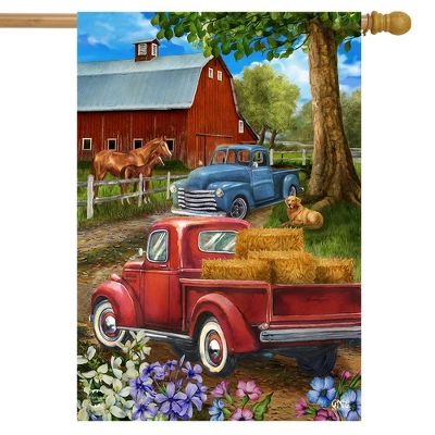 Country Lane Spring House Flag Pickup Trucks 28" X 40" Briarwood Lane 1 Country Lane Spring House Flag Pickup Trucks 28" X 40" Briarwood Lane