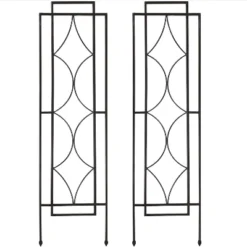 Sunnydaze Decorative Steel Metal Chic Diamonds Design Garden Trellis - Black - 2-Pack -Northlight Shop GUEST 43554727 2800 4fb3 9197 fff970b3dfdd