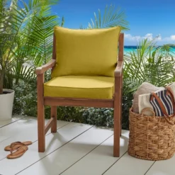 23" Sunbrella Corded Outdoor Deep Seat Pillow And Cushion Set