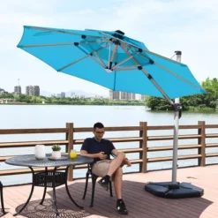 Costway 10ft Solar LED Patio Umbrella 360Degree Rotation W/USB Turquoise 12 Costway 10ft Solar LED Patio Umbrella 360Degree Rotation W/USB Turquoise -Northlight Shop GUEST 45d4e7fb a25b 4ee0 b494 99fb2628ded2