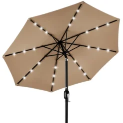 Best Choice Products 10ft Solar LED Lighted Patio Umbrella W/ Tilt Adjustment, UV-Resistant Fabric -Northlight Shop GUEST 462282aa 95ad 4052 9dcb e856f2501669