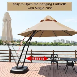 Costway 11FT Outdoor Cantilever Offset Hanging Umbrella W/ Base Wheel -Northlight Shop GUEST 466c8b1f 4901 4a6b abcf 846cea5f9526