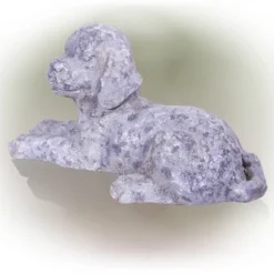 10" X 9" Indoor/Outdoor Laying Puppy Magnesium Oxide Garden Statue Gray - Alpine Corporation -Northlight Shop GUEST 474ac93e 1e75 437e b375 17c3fa81205b