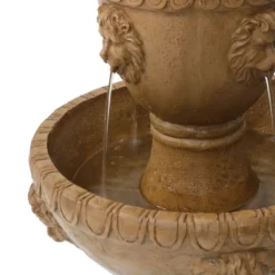 Sunnydaze Decor Sunnydaze 41"H Electric Fiberglass And Resin 2-Tier Lion Head Outdoor Water Fountain -Northlight Shop GUEST 47ba6b76 b284 4ce7 b7aa 3aeba34ba288