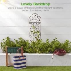 Best Choice Products 60x15in Iron Arched Garden Trellis Fence Panel W/ Branches, Birds For Climbing Plants - Bronze -Northlight Shop GUEST 4993ddd5 2b08 4816 92a8 16e46cd7956f