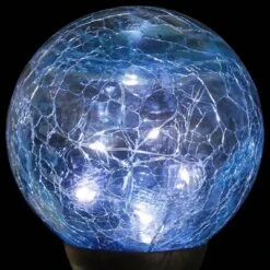 29.5" Crackle Glass Solar Ball And Beaded Stake Blue - Exhart -Northlight Shop GUEST 4b0401c2 08a5 449f b32f abd6ae344bd9