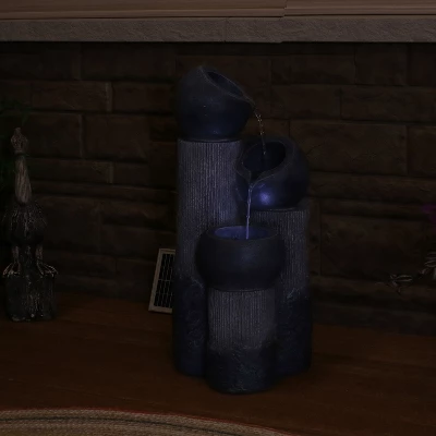 Sunnydaze Decor Sunnydaze Outdoor Solar Powered Polyresin Tiered Cascading Cups Water Fountain With Battery Backup - 29" 8 Sunnydaze Decor Sunnydaze Outdoor Solar Powered Polyresin Tiered Cascading Cups Water Fountain With Battery Backup - 29" - Image 8