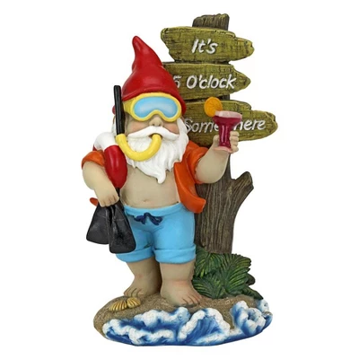 Design Toscano Happy Hour Tropical Garden Gnome Statue 1 Design Toscano Happy Hour Tropical Garden Gnome Statue