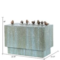 LuxenHome Patina Resin Rectangular Bubbler Outdoor Fountain With LED Lights And Bronze Birds 10 LuxenHome Patina Resin Rectangular Bubbler Outdoor Fountain With LED Lights And Bronze Birds -Northlight Shop GUEST 4cbe0096 8fbf 4eb3 8621 34c7c8623b86
