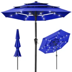 Best Choice Products 10ft 3-Tier Solar Patio Umbrella W/ 24 LED Lights, Tilt Adjustment, Easy Crank -Northlight Shop GUEST 4cf954fe 77e8 4195 a95d 30580e2a92b2