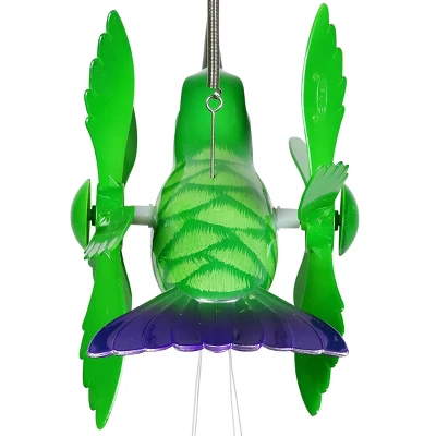9.25" Metal And Plastic Hummingbird Spinning Wings Wind Chime - Exhart 4 9.25" Metal And Plastic Hummingbird Spinning Wings Wind Chime - Exhart - Image 4
