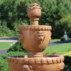 Sunnydaze Decor Sunnydaze 41"H Electric Fiberglass And Resin 2-Tier Lion Head Outdoor Water Fountain -Northlight Shop GUEST 4da5eba4 f5a0 41df 8abc 8eb48a999123