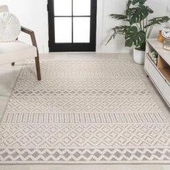 JONATHAN Y Ormond High-Low Modern Trellis Geometric Moroccan Indoor/Outdoor Area Rug -Northlight Shop GUEST 50b0002e 90c1 4bdf 81f1 1e5d434c26ab
