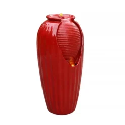 Teamson Home Indoor/Outdoor Contemporary Vase Water Fountain With LED Lights, Red -Northlight Shop GUEST 50d58dac 89cf 4d93 8ab1 e900ca96ead1