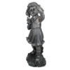 Northlight 18" Pre-Lit Black Solar Powered LED Girl With Cell Phone Outdoor Garden Statue