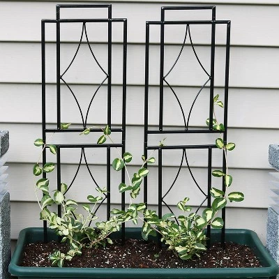 Sunnydaze Decor Sunnydaze Contemporary Metal Wire Garden Trellis For Climbing Plants And Flowers - 30" H - Black - 2-Pack 1 Sunnydaze Decor Sunnydaze Contemporary Metal Wire Garden Trellis For Climbing Plants And Flowers - 30" H - Black - 2-Pack
