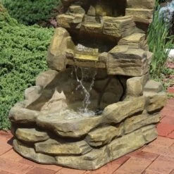 Sunnydaze Decor Sunnydaze 37"H Electric Fiberglass Stone Falls Waterfall Outdoor Water Fountain -Northlight Shop GUEST 53f1d54d 1d38 4121 b6ba 0b2227094c8c