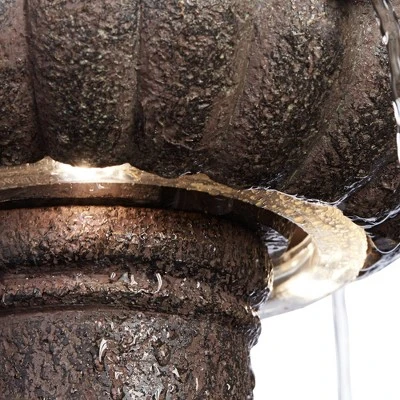 John Timberland Italian Style 3 Tier Outdoor Floor Water Fountain With Light LED 43" High Gray Faux Stone Garden Patio Backyard 6 John Timberland Italian Style 3 Tier Outdoor Floor Water Fountain With Light LED 43" High Gray Faux Stone Garden Patio Backyard - Image 6