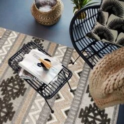World Rug Gallery Contemporary Geometric Bohemian Indoor/Outdoor Area Rug -Northlight Shop GUEST 56c3a9d5 b854 4849 a0a8 6b3ab2a0bb9e