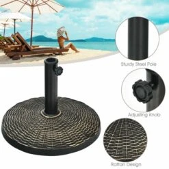 Tangkula 18" Patio Resin Umbrella Base, 24 LBS Outdoor Heavy Duty Round Umbrella Base -Northlight Shop GUEST 5744dcd1 4e69 48cd 8177 5b234f340b2a