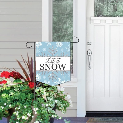 Big Dot Of Happiness Winter Wonderland - Outdoor Home Decorations - Double-Sided Snowflake Holiday Party Or Winter Wedding Garden Flag - 12 X 15.25 In 5 Big Dot Of Happiness Winter Wonderland - Outdoor Home Decorations - Double-Sided Snowflake Holiday Party Or Winter Wedding Garden Flag - 12 X 15.25 In - Image 5