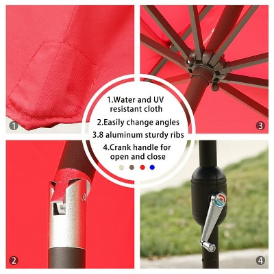 Aoodor Garden Market Umbrella - Outdoor Patio Umbrella Round 2 Aoodor Garden Market Umbrella - Outdoor Patio Umbrella Round - Image 2