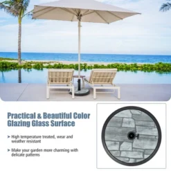 Costway 19'' Patio 35 LBS Round Umbrella Base Stand Holder 1.4''-1.9'' Market Table Outdoor -Northlight Shop GUEST 5a4574a1 ac99 4332 aab7 d1e3a70c676d