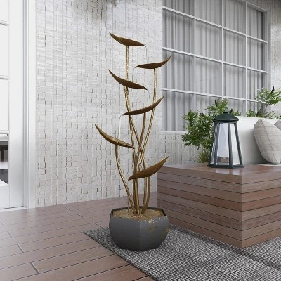 43" Metal Rustic Fountain Gold - Olivia & May 10 43" Metal Rustic Fountain Gold - Olivia & May - Image 10