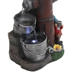 Sunnydaze Decor Sunnydaze 16"H Electric Polyresin Gnomes Climbing Fire Hydrant Outdoor Water Fountain With LED Light -Northlight Shop GUEST 5b70d7ea daaf 46f2 ae8a a0b16690db25
