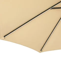 9' X 9' Mirage II Fiesta Market Patio Umbrella With Solar LED Tube Lights Champagne - Island Umbrella -Northlight Shop GUEST 5c5cc480 20fe 43bb b350 216593882543