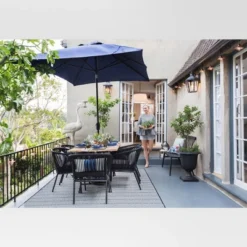 Pattern Stripe Outdoor Rug Blue - Threshold -Northlight Shop GUEST 5c84472d 2247 47de 8262 5740faddfbb9