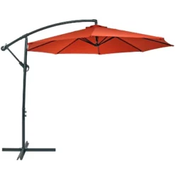 Sunnydaze Decor Sunnydaze Outdoor Steel Offset Cantilever Pool Patio Umbrella With Crank And Cross Base - 10' -Northlight Shop GUEST 5e0f3e89 78b6 44d3 8b52 f199364d0af7