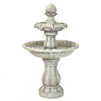 Sunnydaze Decor Sunnydaze Outdoor 2-Tier Solar Powered Water Fountain With Battery Backup And Submersible Pump - 35" 8 Sunnydaze Decor Sunnydaze Outdoor 2-Tier Solar Powered Water Fountain With Battery Backup And Submersible Pump - 35" - Image 8
